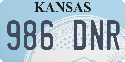 KS license plate 986DNR
