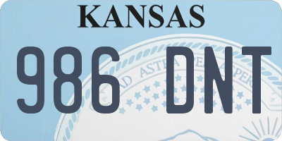 KS license plate 986DNT