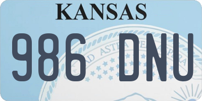 KS license plate 986DNU