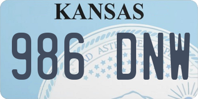 KS license plate 986DNW