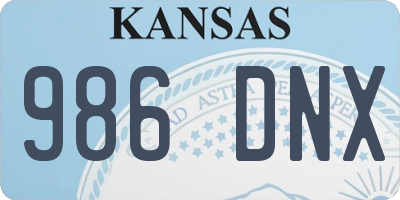 KS license plate 986DNX
