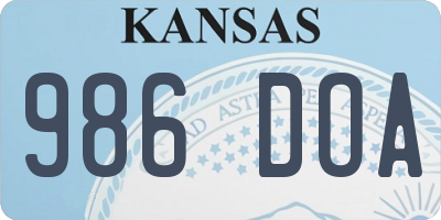 KS license plate 986DOA