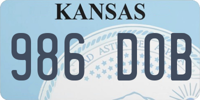 KS license plate 986DOB