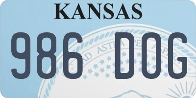 KS license plate 986DOG