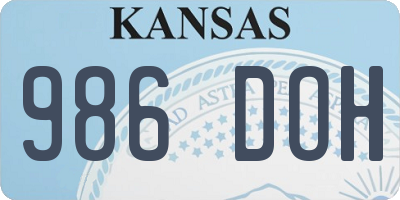 KS license plate 986DOH
