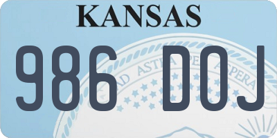 KS license plate 986DOJ