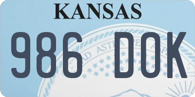 KS license plate 986DOK