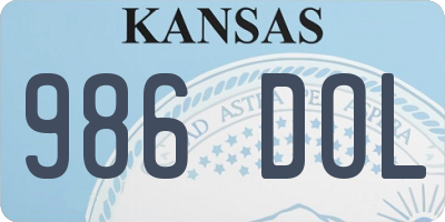 KS license plate 986DOL