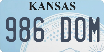 KS license plate 986DOM