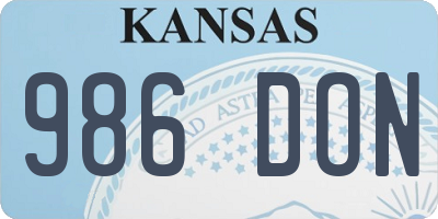 KS license plate 986DON