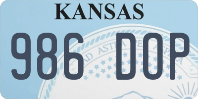 KS license plate 986DOP
