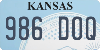 KS license plate 986DOQ