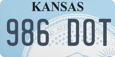 KS license plate 986DOT