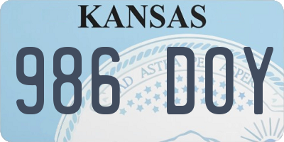 KS license plate 986DOY