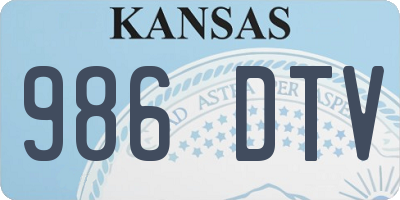 KS license plate 986DTV