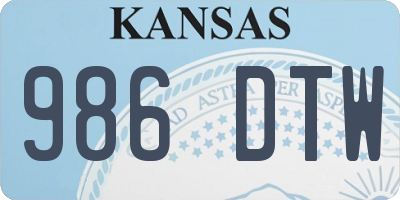 KS license plate 986DTW