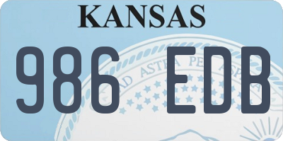KS license plate 986EDB