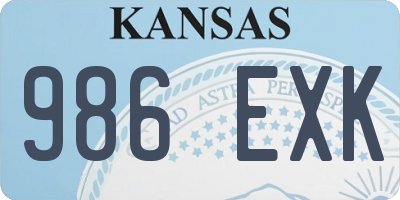 KS license plate 986EXK