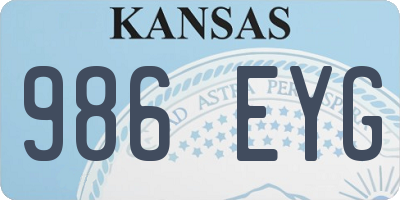 KS license plate 986EYG