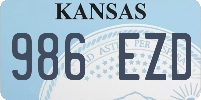 KS license plate 986EZD