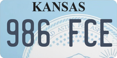 KS license plate 986FCE