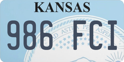 KS license plate 986FCI