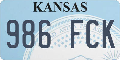 KS license plate 986FCK