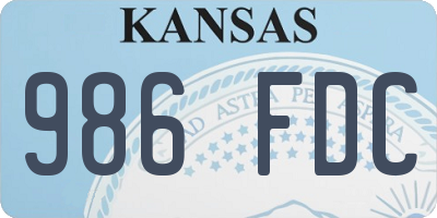 KS license plate 986FDC