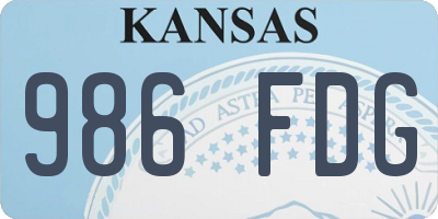 KS license plate 986FDG