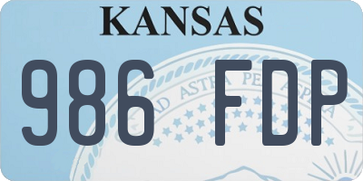 KS license plate 986FDP