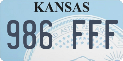 KS license plate 986FFF