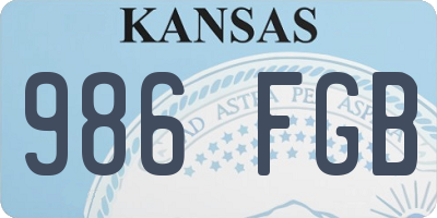 KS license plate 986FGB