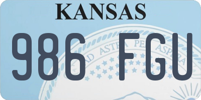 KS license plate 986FGU