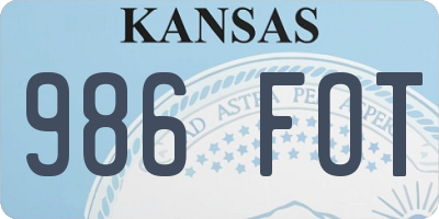 KS license plate 986FOT