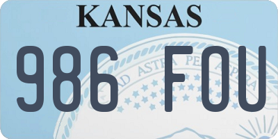 KS license plate 986FOU