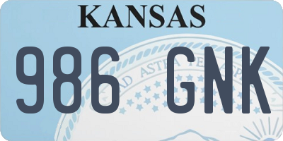 KS license plate 986GNK