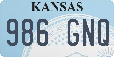 KS license plate 986GNQ