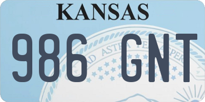 KS license plate 986GNT