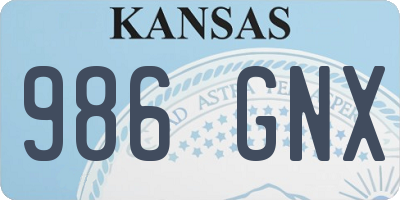 KS license plate 986GNX
