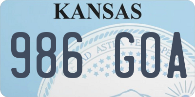 KS license plate 986GOA