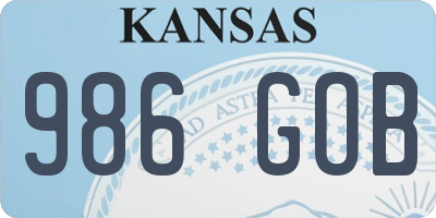 KS license plate 986GOB