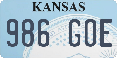 KS license plate 986GOE