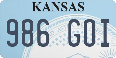 KS license plate 986GOI