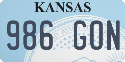 KS license plate 986GON