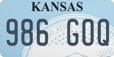 KS license plate 986GOQ