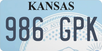 KS license plate 986GPK