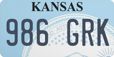 KS license plate 986GRK