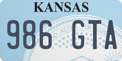 KS license plate 986GTA