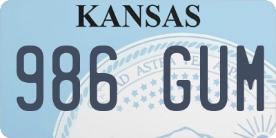 KS license plate 986GUM