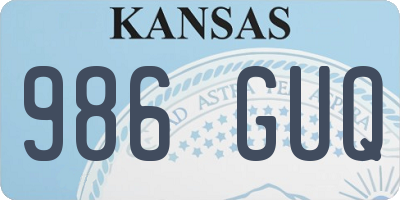 KS license plate 986GUQ